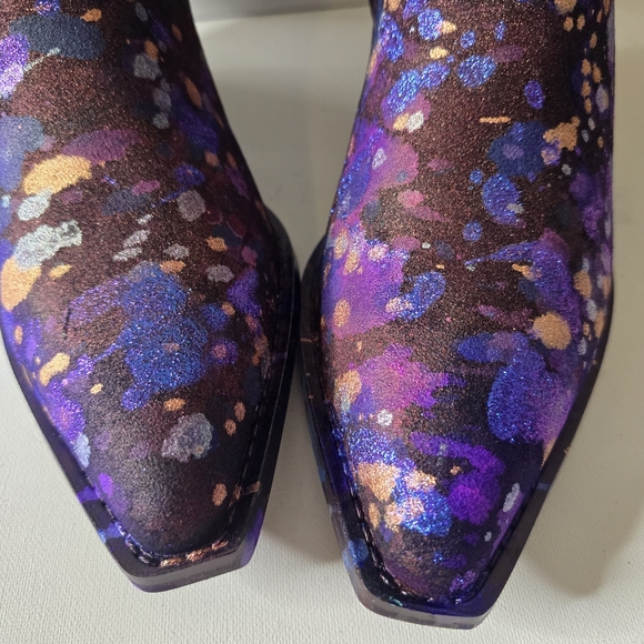 HANDCRAFTED Upcycled Size 9.5 Cowgirl Boots HANDPAINTED Peekaboo Cutouts Boots - Picture 4 of 17